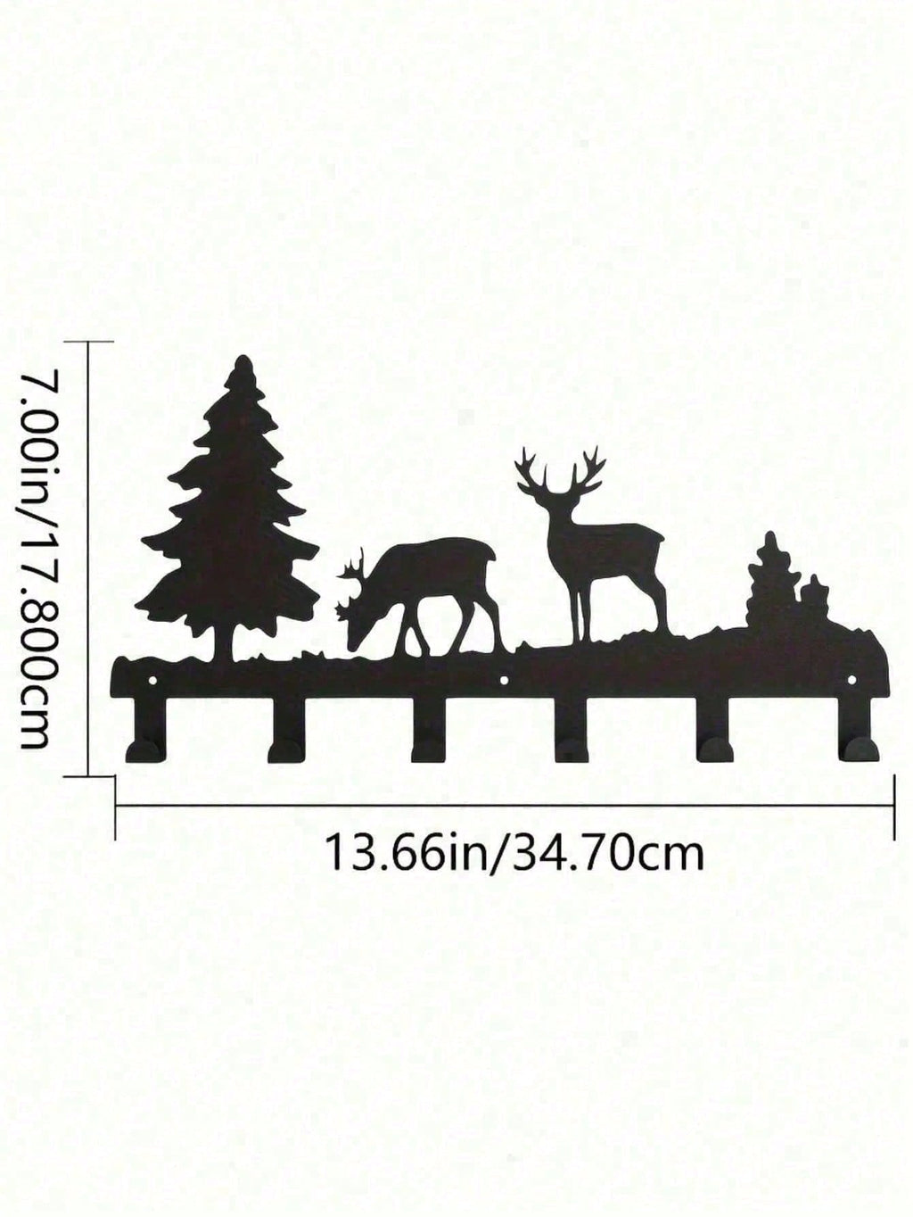 Heavy Duty Rustic Wall Hooks With Pine Tree Design - Wrought Iron Coat And Hat Rack, Key Holder Wall Organizer | Entryway, Hallway, Kitchen, Bathroom Decor | Farmhouse, Lodge, Cabin, Camping Style Wall Art For Home Decor, Housewarming Gift,Cuadros De Pare