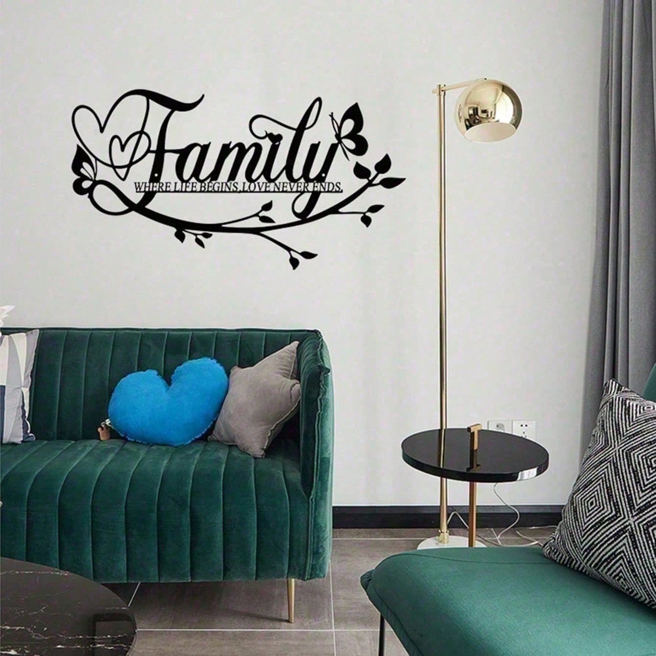Metal Family Name Sign With Inspirational Quote - Personalized Rustic Tin Wall Art For Living Room, Bedroom, Kitchen, Home Office | Farmhouse Home Decor & Unique Housewarming Gift For Families, Couples, New Homeowners | Customized Family Quote Sign, Vinta
