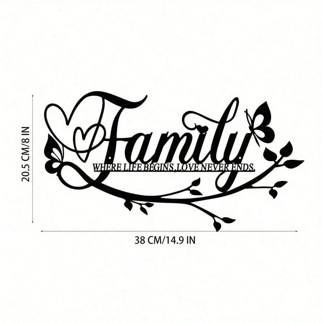 Metal Family Name Sign With Inspirational Quote - Personalized Rustic Tin Wall Art For Living Room, Bedroom, Kitchen, Home Office | Farmhouse Home Decor & Unique Housewarming Gift For Families, Couples, New Homeowners | Customized Family Quote Sign, Vinta