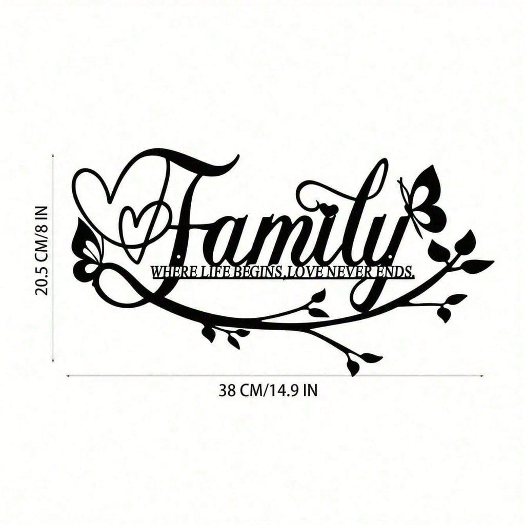 Metal Family Name Sign With Inspirational Quote - Personalized Rustic Tin Wall Art For Living Room, Bedroom, Kitchen, Home Office | Farmhouse Home Decor & Unique Housewarming Gift For Families, Couples, New Homeowners | Customized Family Quote Sign, Vinta