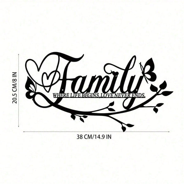 Metal Family Name Sign With Inspirational Quote - Personalized Rustic Tin Wall Art For Living Room, Bedroom, Kitchen, Home Office | Farmhouse Home Decor & Unique Housewarming Gift For Families, Couples, New Homeowners | Customized Family Quote Sign, Vinta