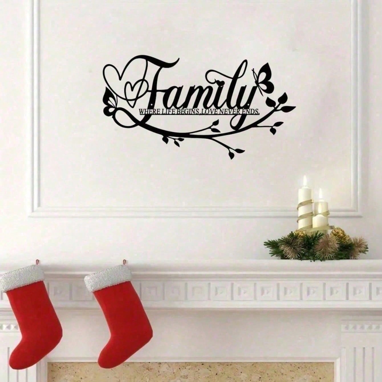 Metal Family Name Sign With Inspirational Quote - Personalized Rustic Tin Wall Art For Living Room, Bedroom, Kitchen, Home Office | Farmhouse Home Decor & Unique Housewarming Gift For Families, Couples, New Homeowners | Customized Family Quote Sign, Vinta