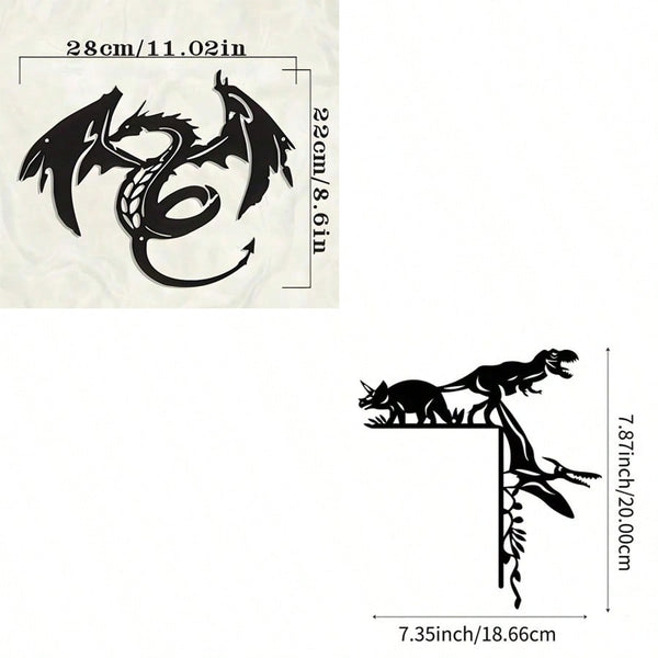 1 piece of metal dinosaur wild boar decorative wall sticker door corner decorative door frame corner art decorative metal wall hanging, female artwork, suitable for home, living room, yard or garden decoration, balcony, decorative sculpture