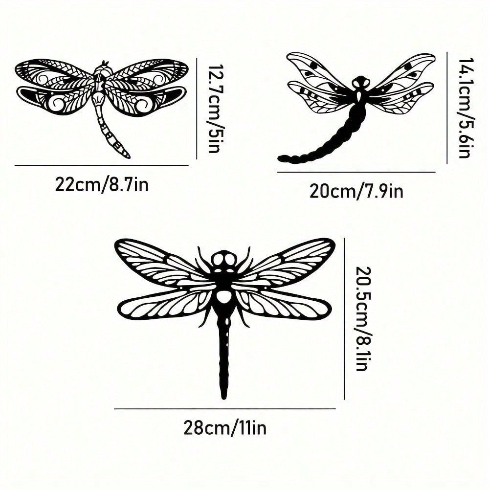 Nature-Inspired Insect & Animal Metal Wall Sculpture Set - Butterfly, Bird, Dragonfly & Deer Decor, Halloween/Christmas Gift