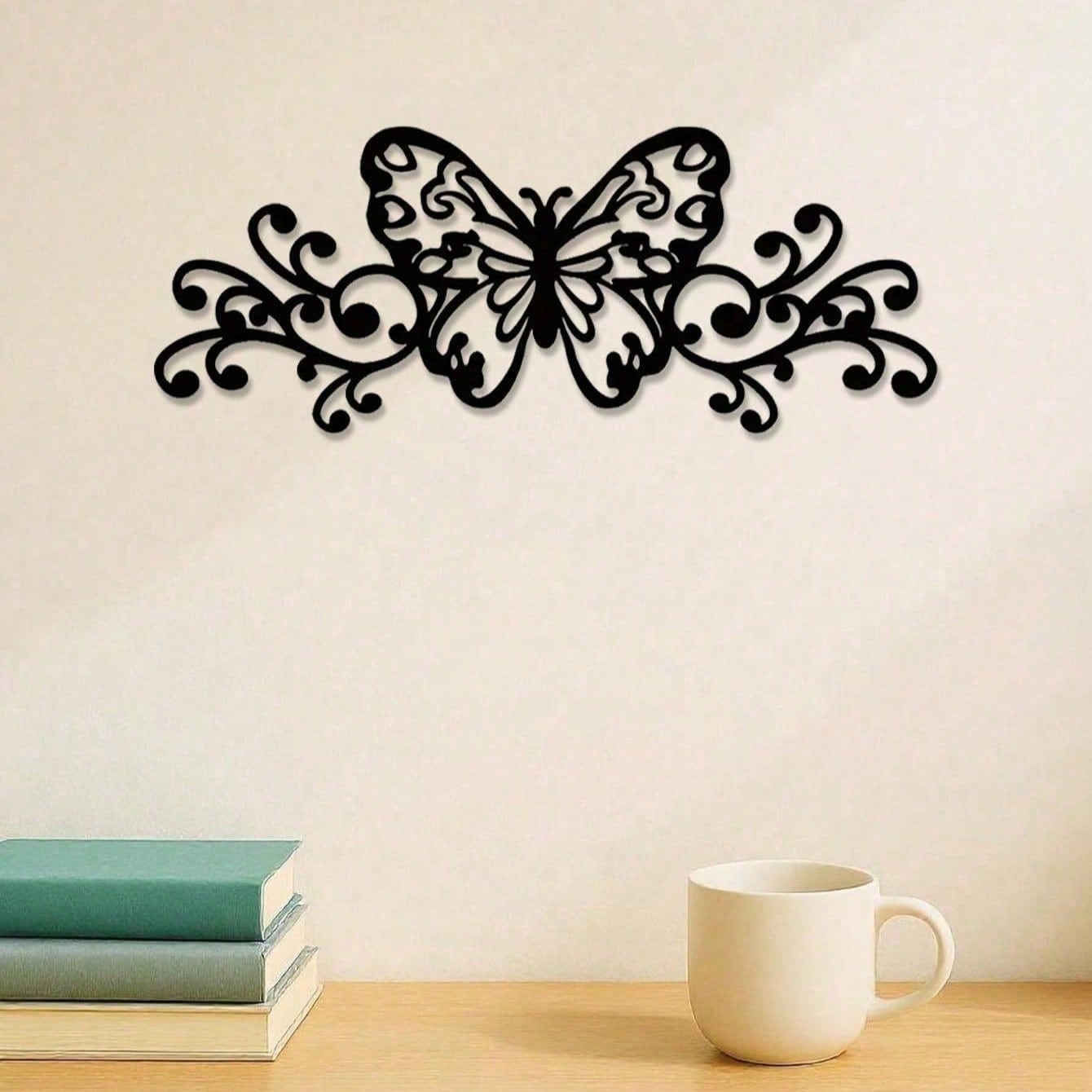 Nature-Inspired Insect & Animal Metal Wall Sculpture Set - Butterfly, Bird, Dragonfly & Deer Decor, Halloween/Christmas Gift