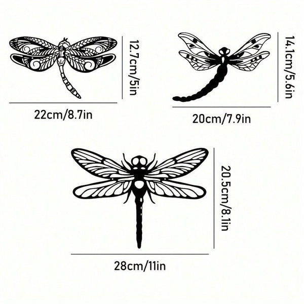 Nature-Inspired Insect & Animal Metal Wall Sculpture Set - Butterfly, Bird, Dragonfly & Deer Decor, Halloween/Christmas Gift