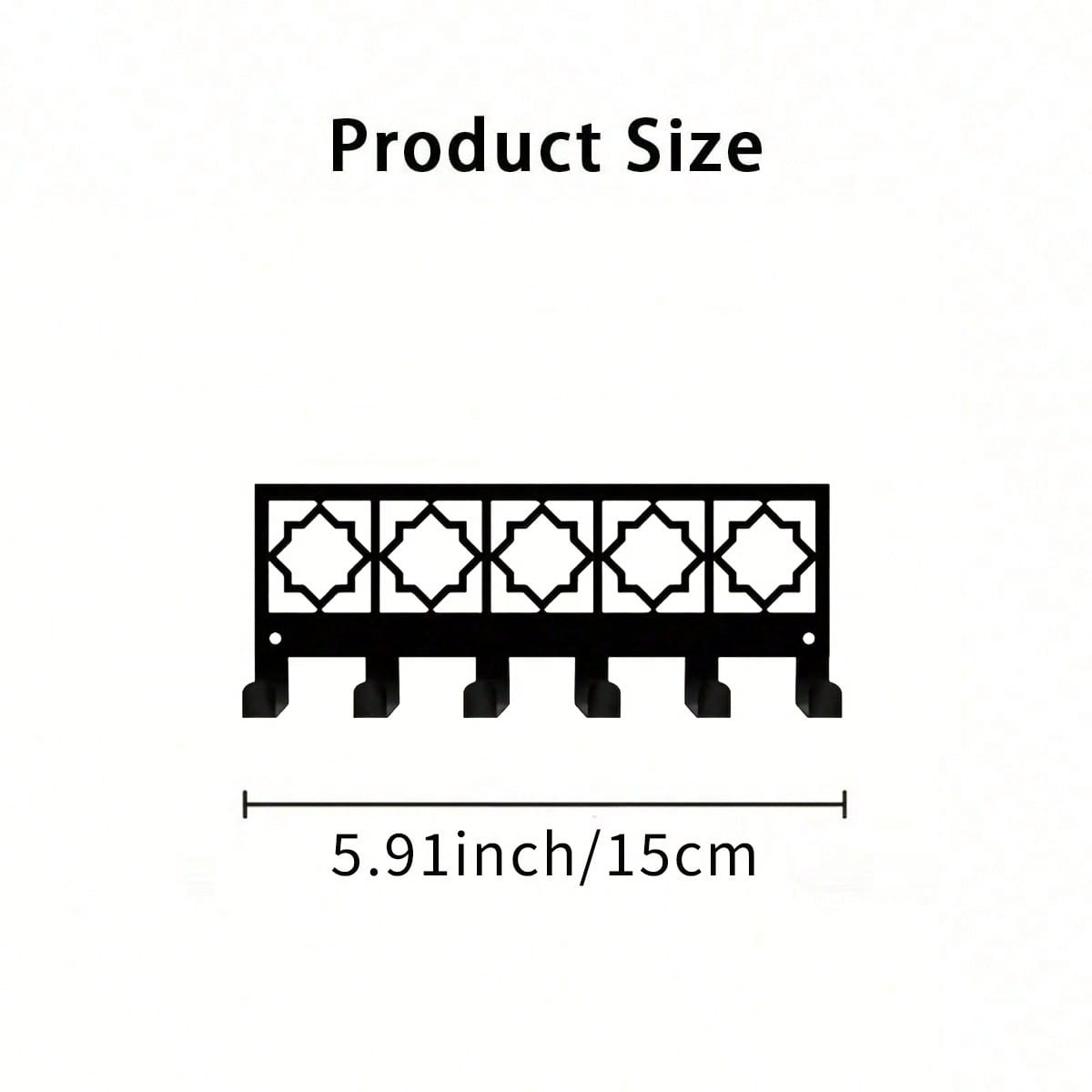 Bohemian Style Metal Wall Hook With 6 Key Holders - Elegant Design, Sturdy Construction, Practical Storage For Home, Office Or Entryway. Featuring Black Geometric Pattern, High-Quality Craftsmanship.| Home Organization, Entryway Decor, Premium Craftsmansh