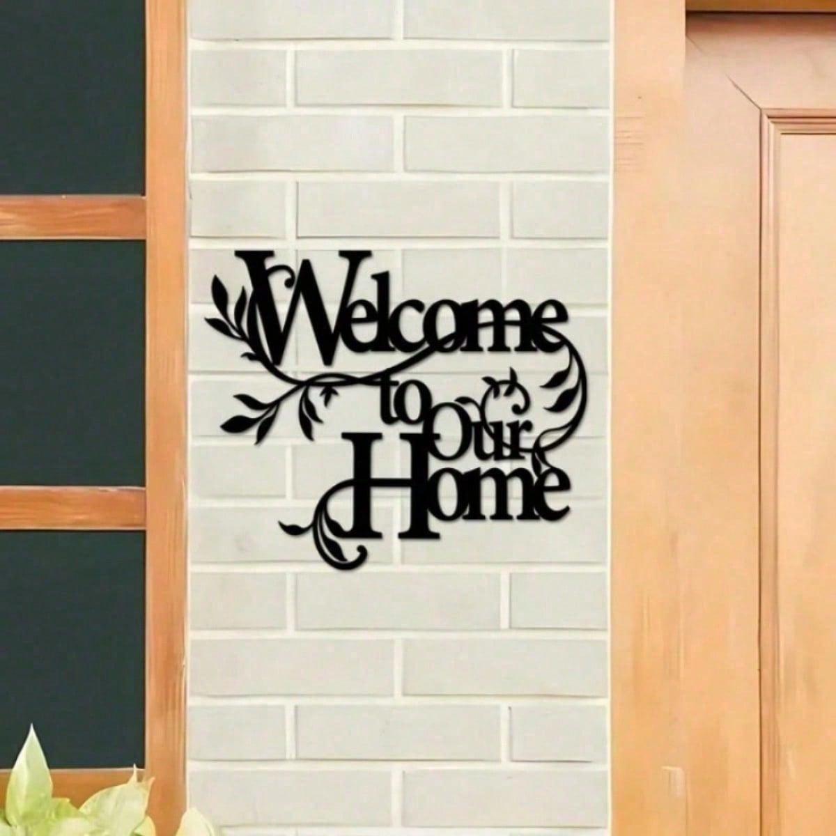 Welcome to Our Home" Metal Wall Plaque - Ready-to-Hang Entryway Sign | Instant Cozy Farmhouse Decor-Heartwarming Entryway & Living Room Decor.Decorative Signs & Plaques