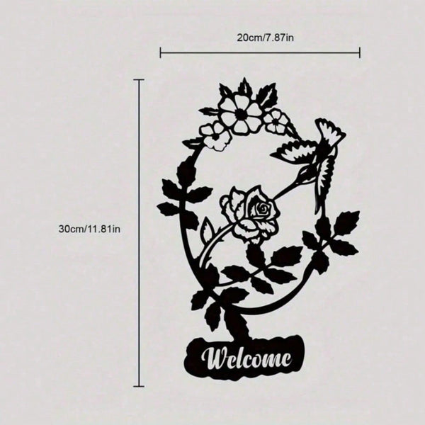 Welcome to Our Home" Metal Wall Plaque - Ready-to-Hang Entryway Sign | Instant Cozy Farmhouse Decor-Heartwarming Entryway & Living Room Decor.Decorative Signs & Plaques