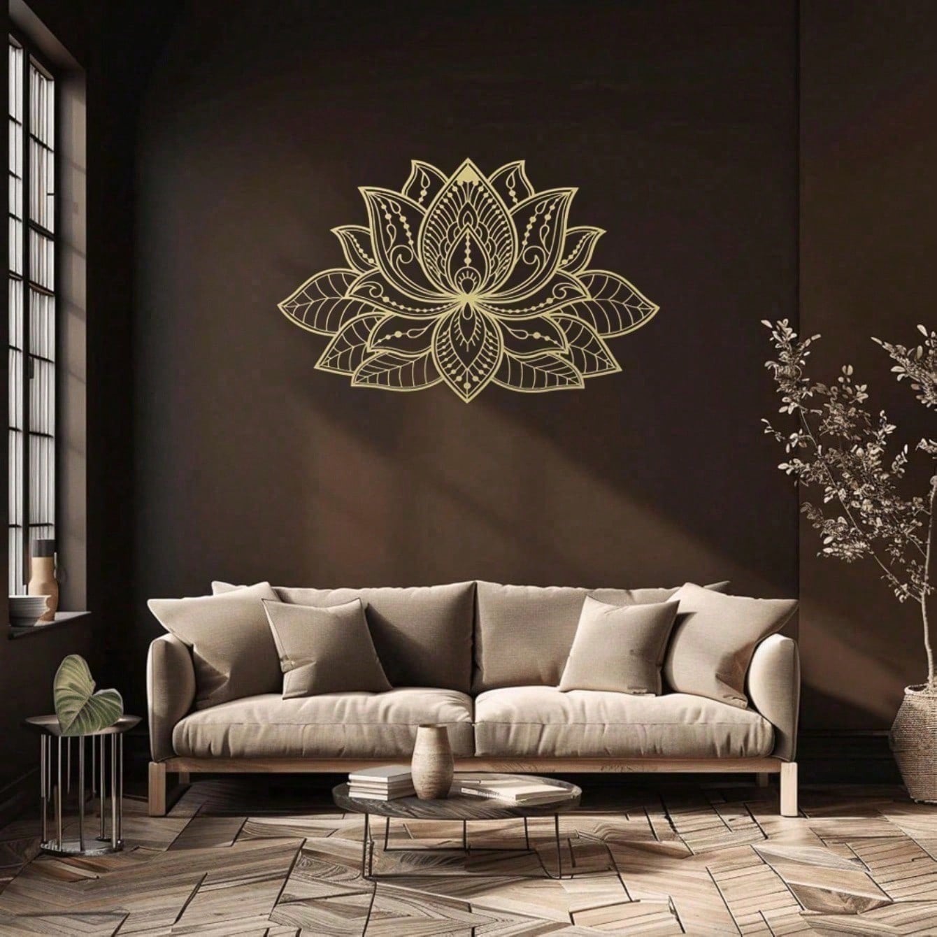 Radiant Lotus Mandala Metal Wall Art - Zen Bohemian Decor for Living Room Bedroom Garden Patio | Meditation Spiritual Sculpture, Halloween Christmas New Year Gift for Men Women