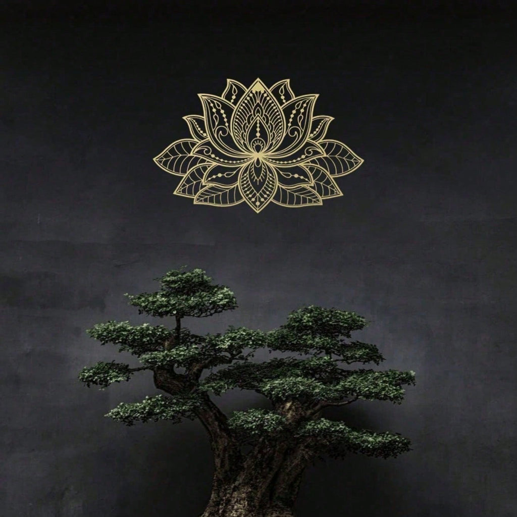 Radiant Lotus Mandala Metal Wall Art - Zen Bohemian Decor for Living Room Bedroom Garden Patio | Meditation Spiritual Sculpture, Halloween Christmas New Year Gift for Men Women