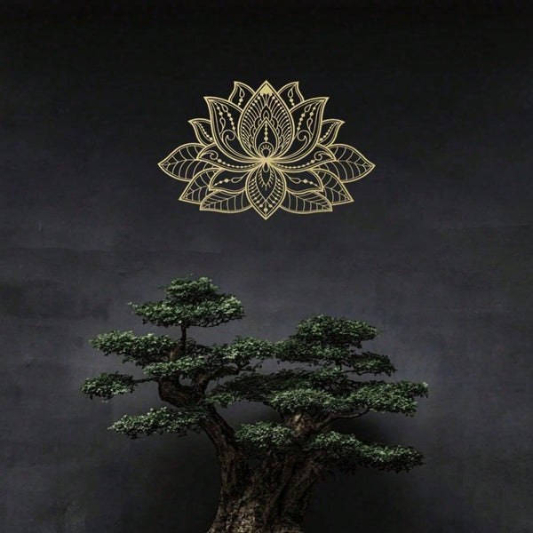 Radiant Lotus Mandala Metal Wall Art - Zen Bohemian Decor for Living Room Bedroom Garden Patio | Meditation Spiritual Sculpture, Halloween Christmas New Year Gift for Men Women