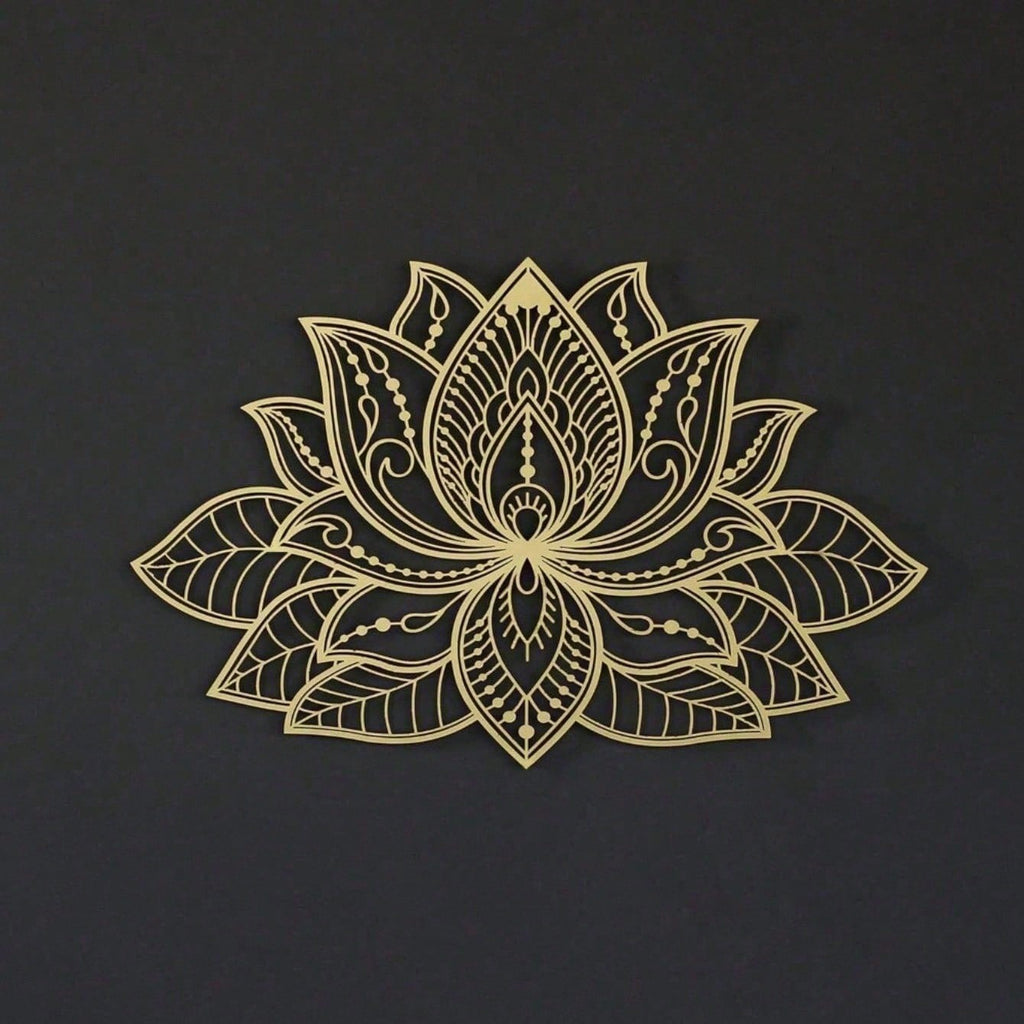 Radiant Lotus Mandala Metal Wall Art - Zen Bohemian Decor for Living Room Bedroom Garden Patio | Meditation Spiritual Sculpture, Halloween Christmas New Year Gift for Men Women