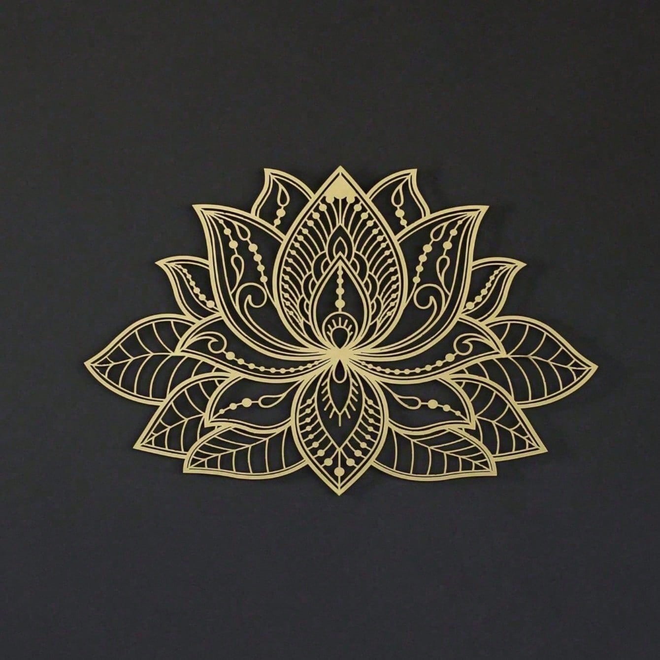 Radiant Lotus Mandala Metal Wall Art - Zen Bohemian Decor for Living Room Bedroom Garden Patio | Meditation Spiritual Sculpture, Halloween Christmas New Year Gift for Men Women
