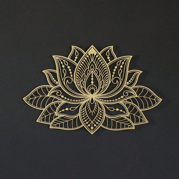 Radiant Lotus Mandala Metal Wall Art - Zen Bohemian Decor for Living Room Bedroom Garden Patio | Meditation Spiritual Sculpture, Halloween Christmas New Year Gift for Men Women