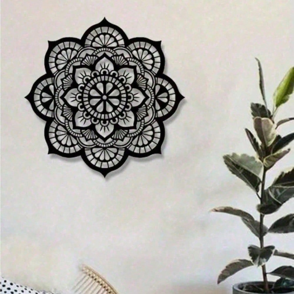 2D Metal Geometric Line Wall Art – Mandala Flower Boho Zen Spiritual Decor, Black Friday Must-Have