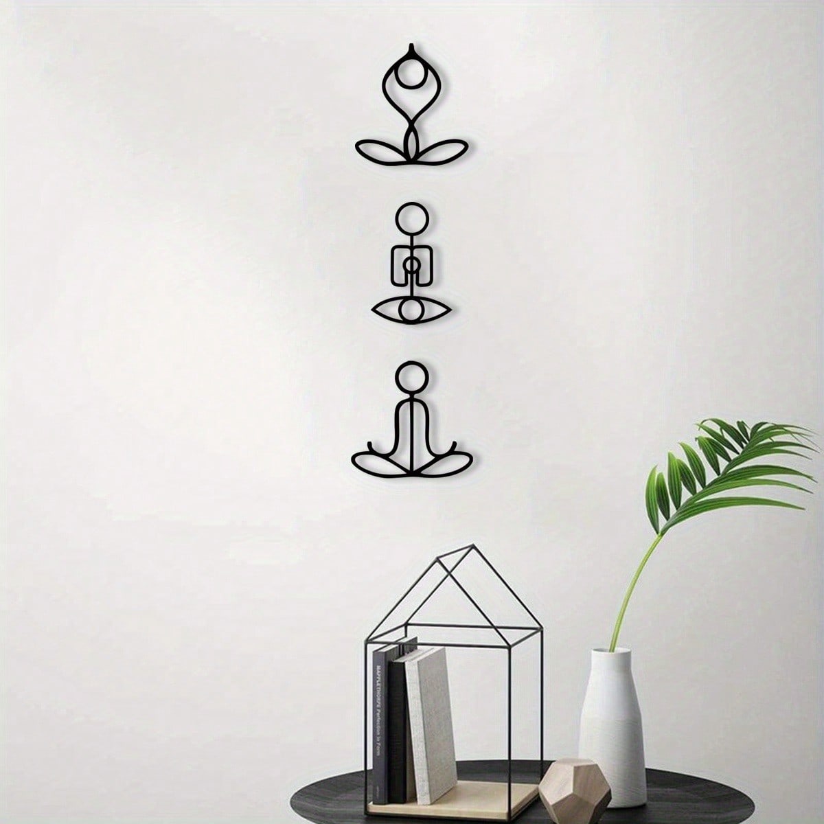 3 PiecesGym Pose Metal Wall Art, Elegant Lounge Decor With Artistic Patterns - Perfect For Room Decor, Wall Decoration, Home Decor.