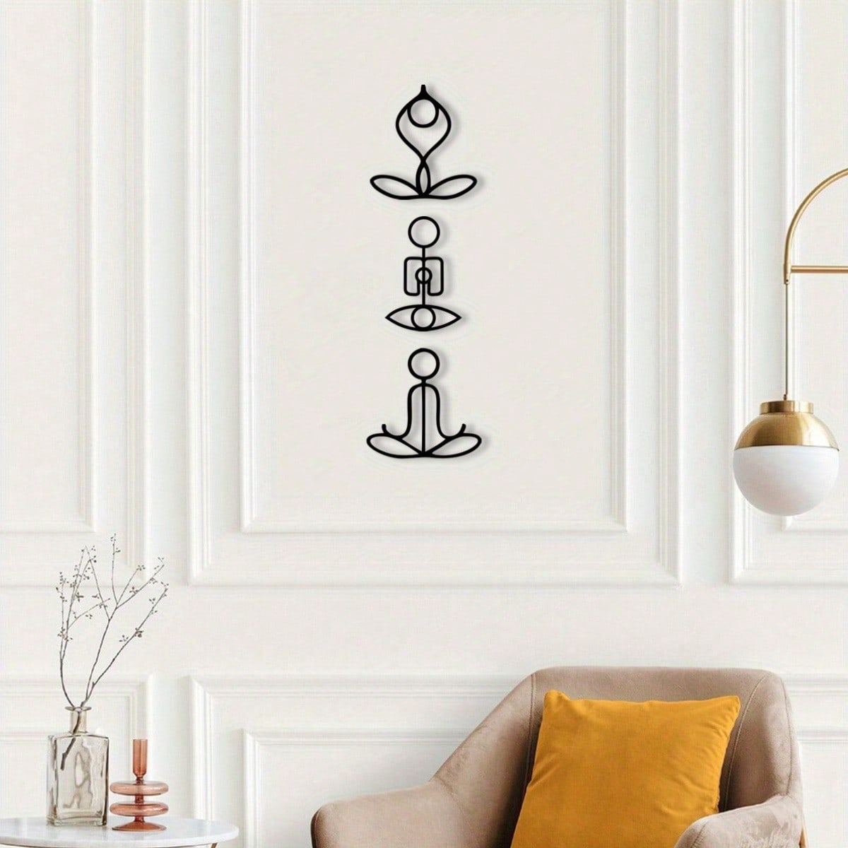 3 PiecesGym Pose Metal Wall Art, Elegant Lounge Decor With Artistic Patterns - Perfect For Room Decor, Wall Decoration, Home Decor.