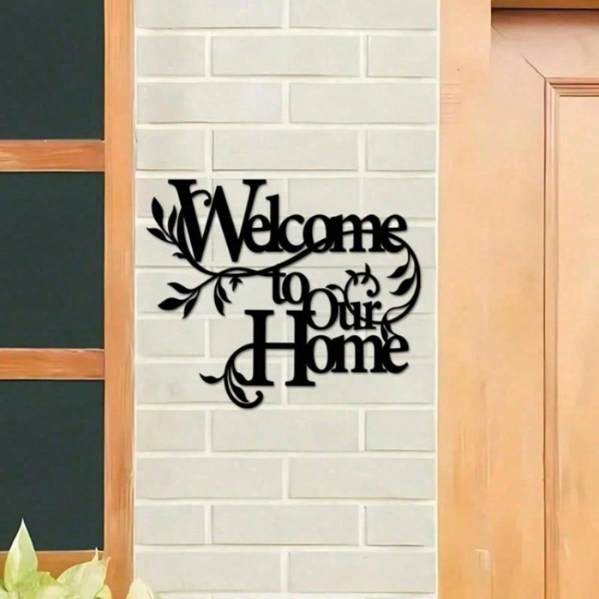 Welcome to Our Home" Metal Wall Plaque - Ready-to-Hang Entryway Sign | Instant Cozy Farmhouse Decor-Heartwarming Entryway & Living Room Decor.Decorative Signs & Plaques
