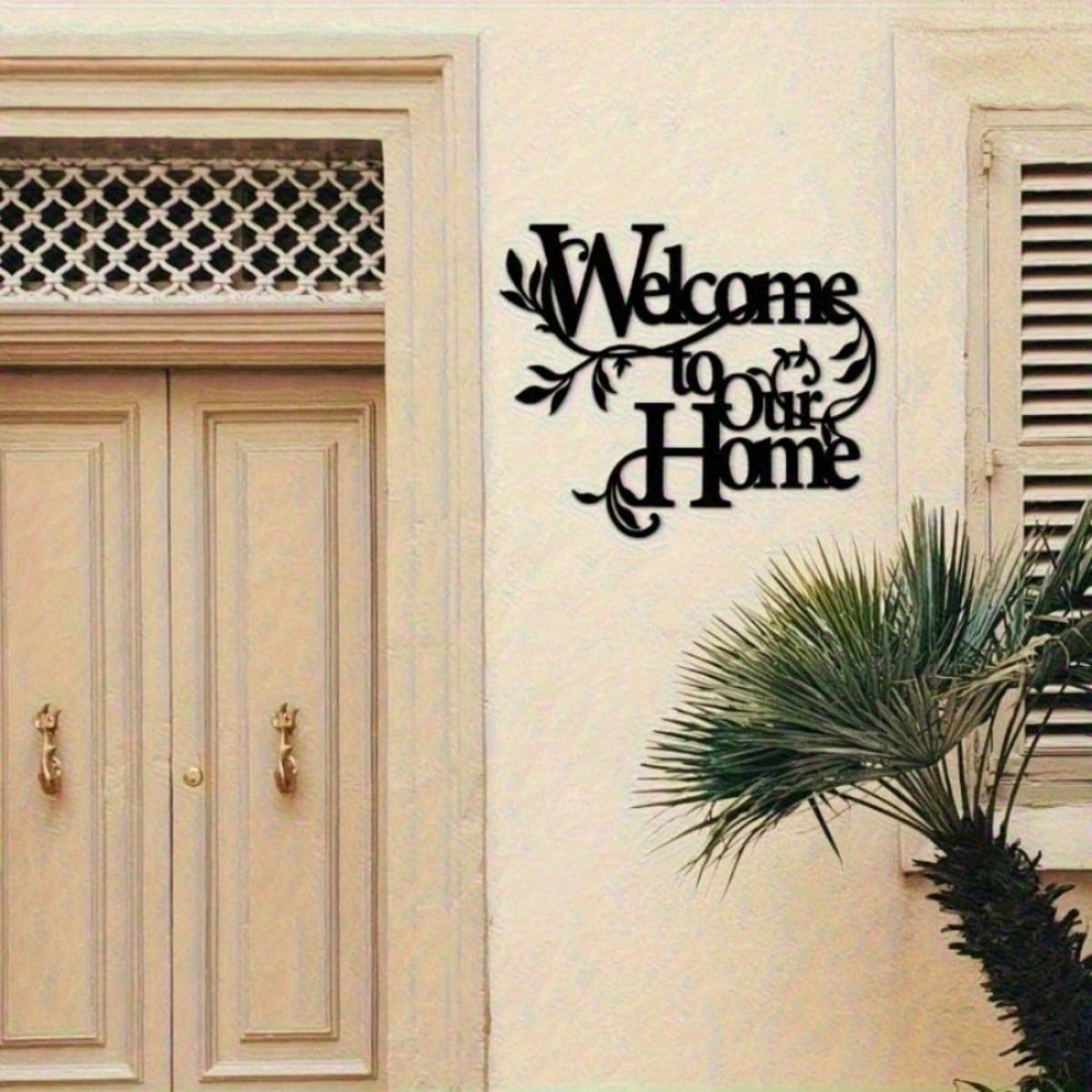 Welcome to Our Home" Metal Wall Plaque - Ready-to-Hang Entryway Sign | Instant Cozy Farmhouse Decor-Heartwarming Entryway & Living Room Decor.Decorative Signs & Plaques
