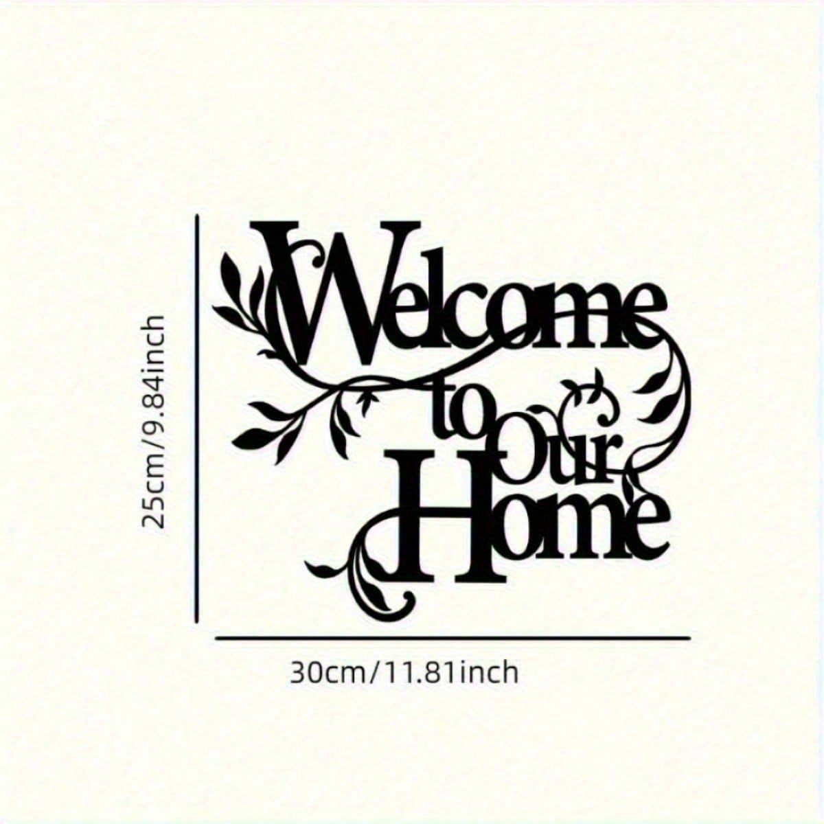 Welcome to Our Home" Metal Wall Plaque - Ready-to-Hang Entryway Sign | Instant Cozy Farmhouse Decor-Heartwarming Entryway & Living Room Decor.Decorative Signs & Plaques