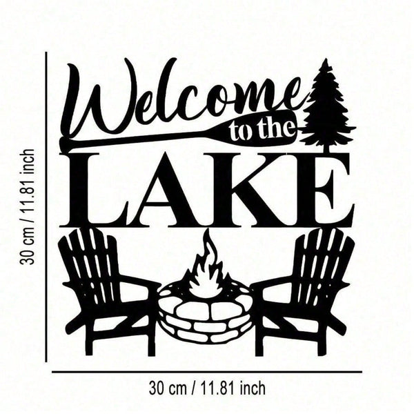 Welcome to Our Home" Metal Wall Plaque - Ready-to-Hang Entryway Sign | Instant Cozy Farmhouse Decor-Heartwarming Entryway & Living Room Decor.Decorative Signs & Plaques