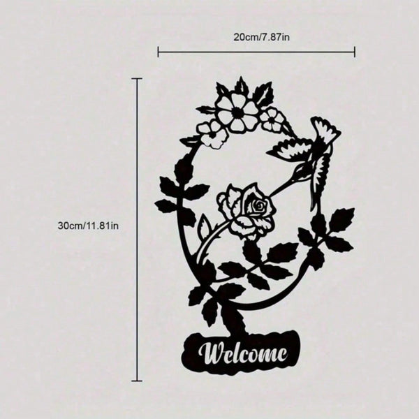 Welcome to Our Home" Metal Wall Plaque - Ready-to-Hang Entryway Sign | Instant Cozy Farmhouse Decor-Heartwarming Entryway & Living Room Decor.Decorative Signs & Plaques
