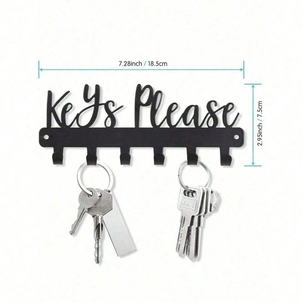 Gothic Skull & Love -Hook Key Holder - Black Metal Wall Mount Entryway Organizer | Witchy Gothic Decor