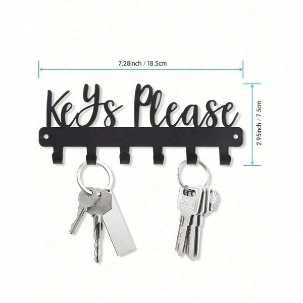 Gothic Skull & Love -Hook Key Holder - Black Metal Wall Mount Entryway Organizer | Witchy Gothic Decor