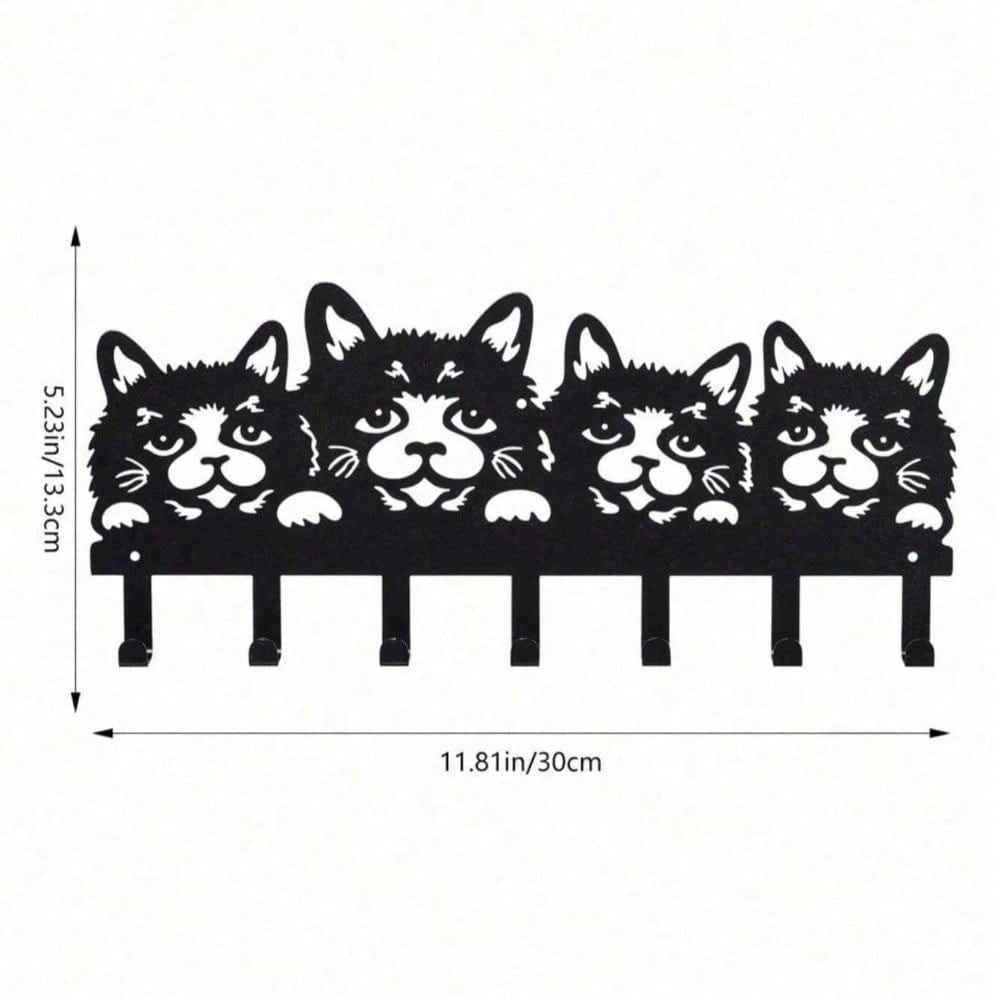 Gothic Skull & Love -Hook Key Holder - Black Metal Wall Mount Entryway Organizer | Witchy Gothic Decor