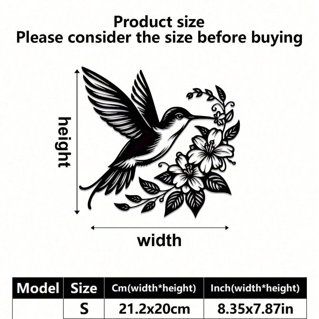 1 piece of hummingbird and flower metal wall art, metal signs, murals, suitable for home decoration, garden decoration, room decoration, wall decoration, outdoor decoration, country style, farm, Halloween/Thanksgiving/Christmas gifts, bird decoration
