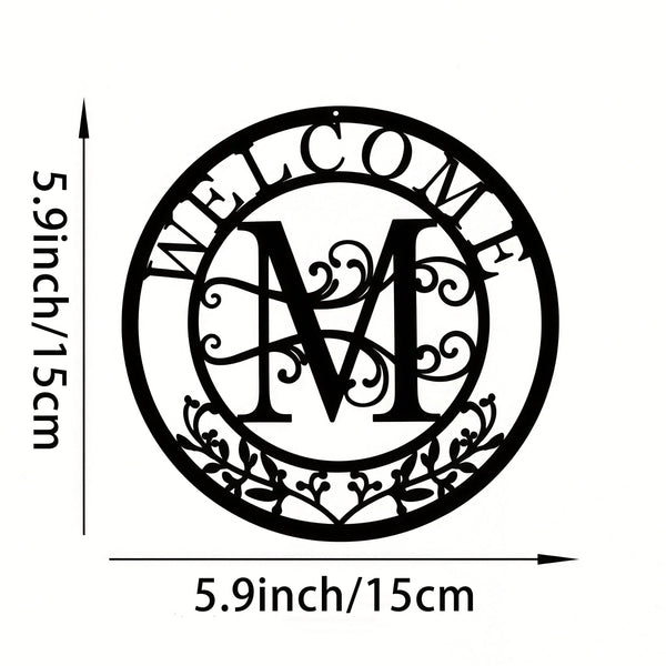 1 piece of metal sign decoration, classic letter design metal wall hanging artwork, wall hanging decoration, creative hollow silhouette art, interior home decoration, garden wall art, metal crafts, holiday gifts, home decoration