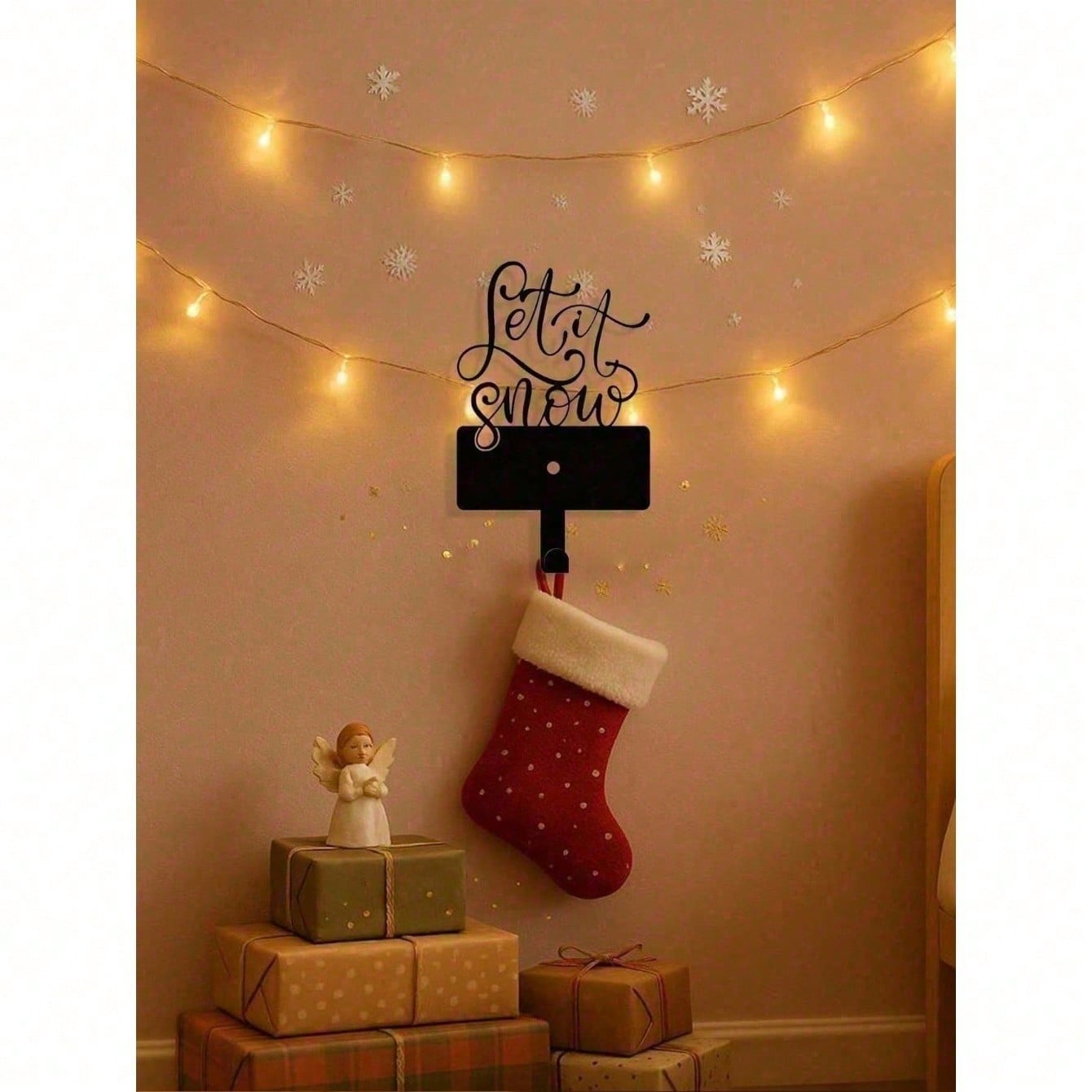 Snowflake-Themed Entryway Organizer: Heavy Duty Wall Coat Rack With Shelf | Rustic Farmhouse Wooden Hanger For Coats, Hats, Scarves, Bags & Keys | Wall Mounted Storage Shelf For Hallway, Living Room, Bedroom Decor | Housewarming Gift, Holiday Decoration,
