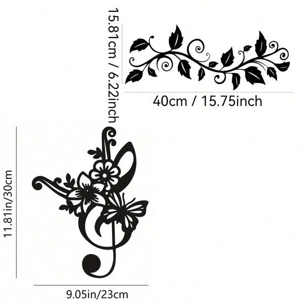 1 large black ivy branch metal wall decoration, elegant laser cut, suitable for bedroom and living room decoration, easy to hang, ideal gift for plant lovers, and women's art decoration, suitable for home, living room, patio or garden, balcony decoration.