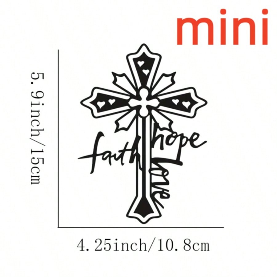 Elegant Abstract Metal Wall Art - Minimalist Design Of Vines And Cross. Suitable For Home, Office Or Cafe Decor, Great For Living Room, Bedroom Or Patio Decoration. Secondary image