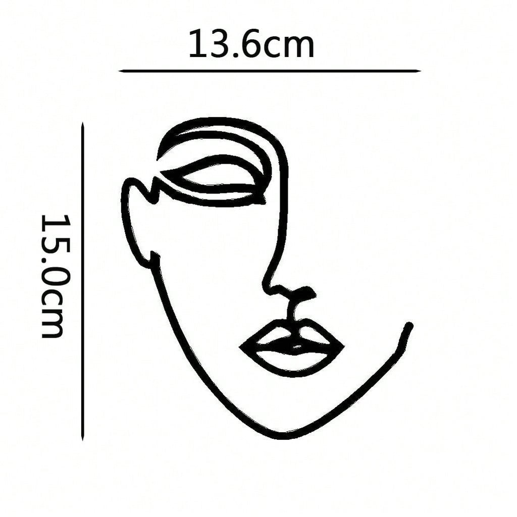 1pc Floral Dreams Creative Metal Home Decor Linear Female Art Wall Painting, Suitable For Decoration In Kitchen, Bedroom, Living Room, Study