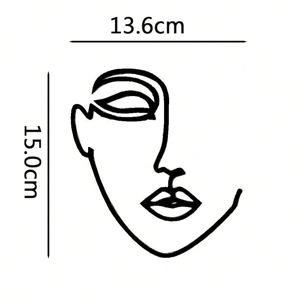 1pc Floral Dreams Creative Metal Home Decor Linear Female Art Wall Painting, Suitable For Decoration In Kitchen, Bedroom, Living Room, Study