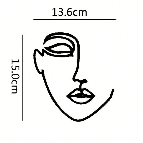 1pc Floral Dreams Creative Metal Home Decor Linear Female Art Wall Painting, Suitable For Decoration In Kitchen, Bedroom, Living Room, Study