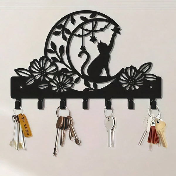 1 Tosu branch metal wall hook, 7 hook clothes and hat key hook, natural style decorative finishing hook, suitable for room decoration such as entrance bedroom and living room