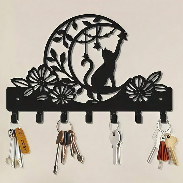 1 Tosu branch metal wall hook, 7 hook clothes and hat key hook, natural style decorative finishing hook, suitable for room decoration such as entrance bedroom and living room