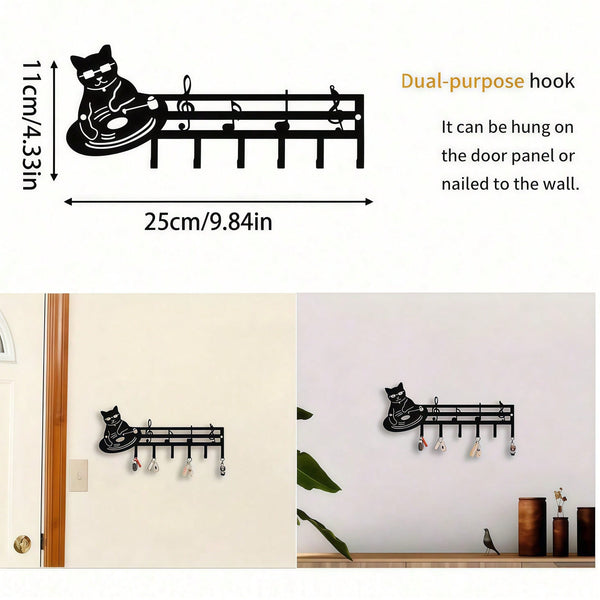 1 DJ cat hook, suitable for hall wall decoration, can hang keys, towels, umbrellas and other items, suitable for room decoration, wall decoration, home decoration, bathroom decoration