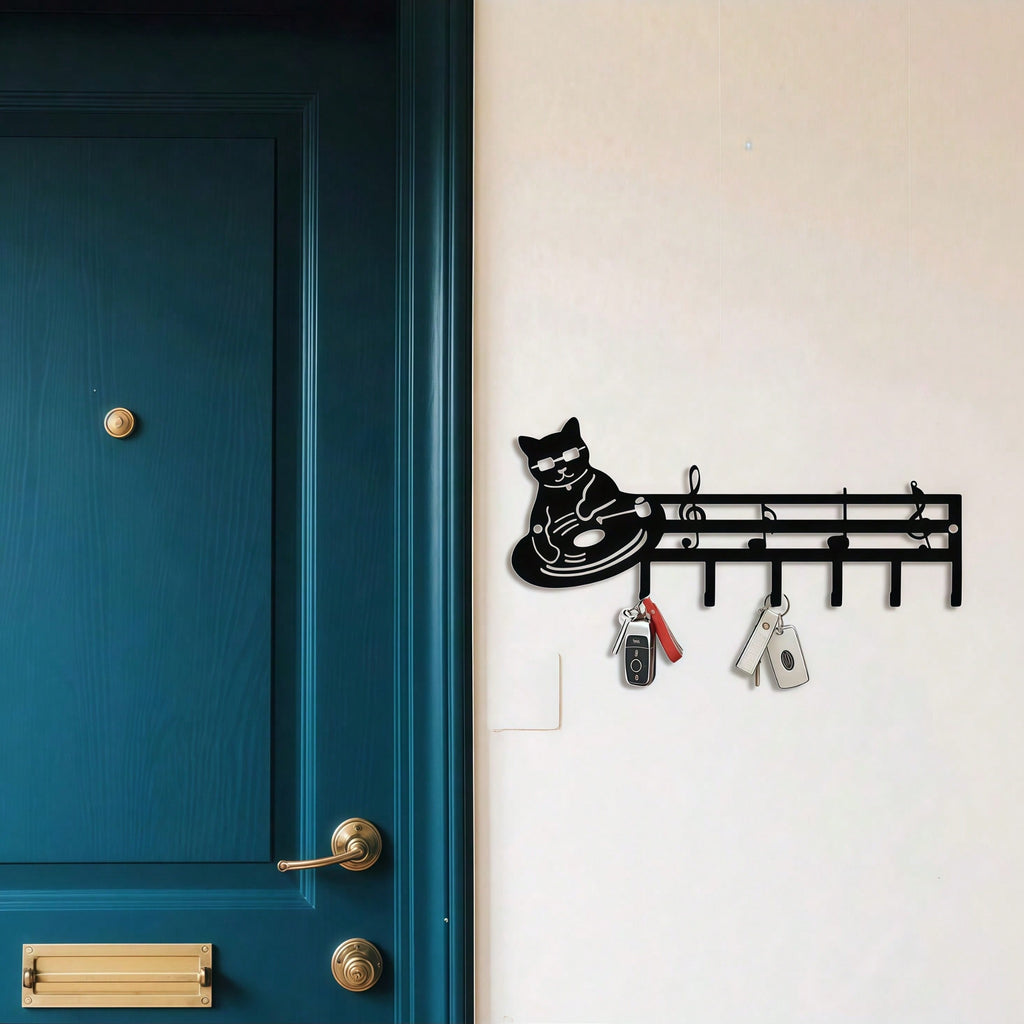 1 DJ cat hook, suitable for hall wall decoration, can hang keys, towels, umbrellas and other items, suitable for room decoration, wall decoration, home decoration, bathroom decoration