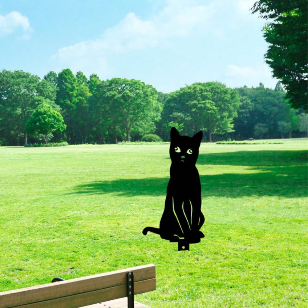 1pc Metal Dog/Cat Stake,Outdoor Metal Deer Statue,Silhouette Deer Stake,Outdoor Decor Metal Animal Stakes Waterproof