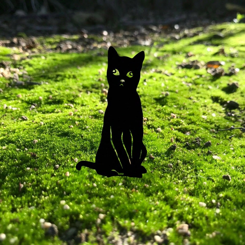 1pc Metal Dog/Cat Stake,Outdoor Metal Deer Statue,Silhouette Deer Stake,Outdoor Decor Metal Animal Stakes Waterproof