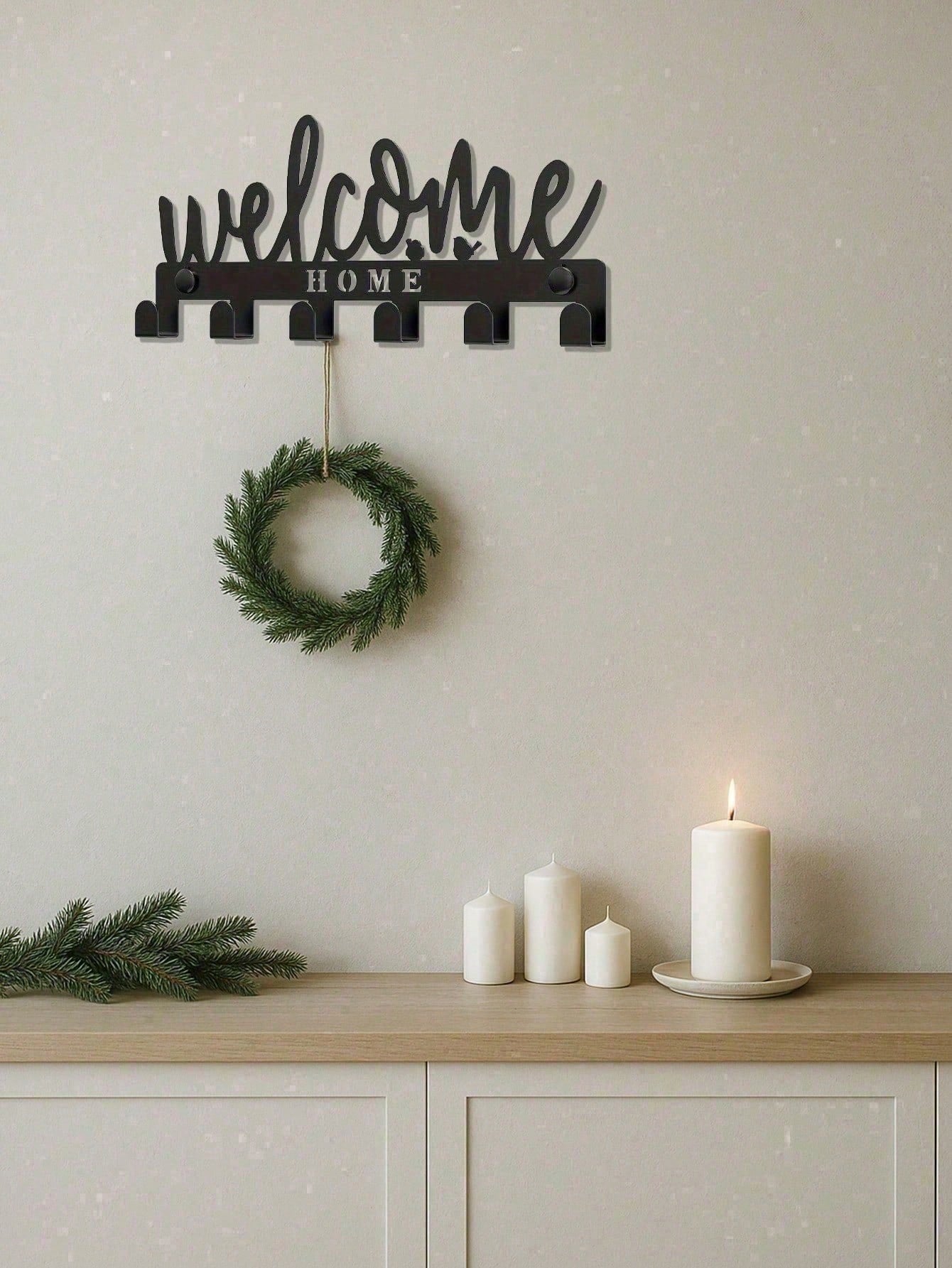 Slim Wall-Mounted Key Holder & Organizer With Sturdy Metal Hooks | Space-Saving Entryway Key Rack For Wall | Home & Office Key Organizer For House, Apartment, Dorm | Modern Key Storage Solution | Wall Decor For Entryway, Bedroom | Organize Keys, Mail, Acc Main image