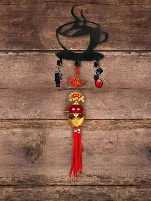 1 Creative Coffee Cup Hook - Stylish black metal wall hanging hook, perfect for kitchen storage, stylish home decor and space saving solution. This is a unique gift for coffee lovers, baristas and everyday household use.