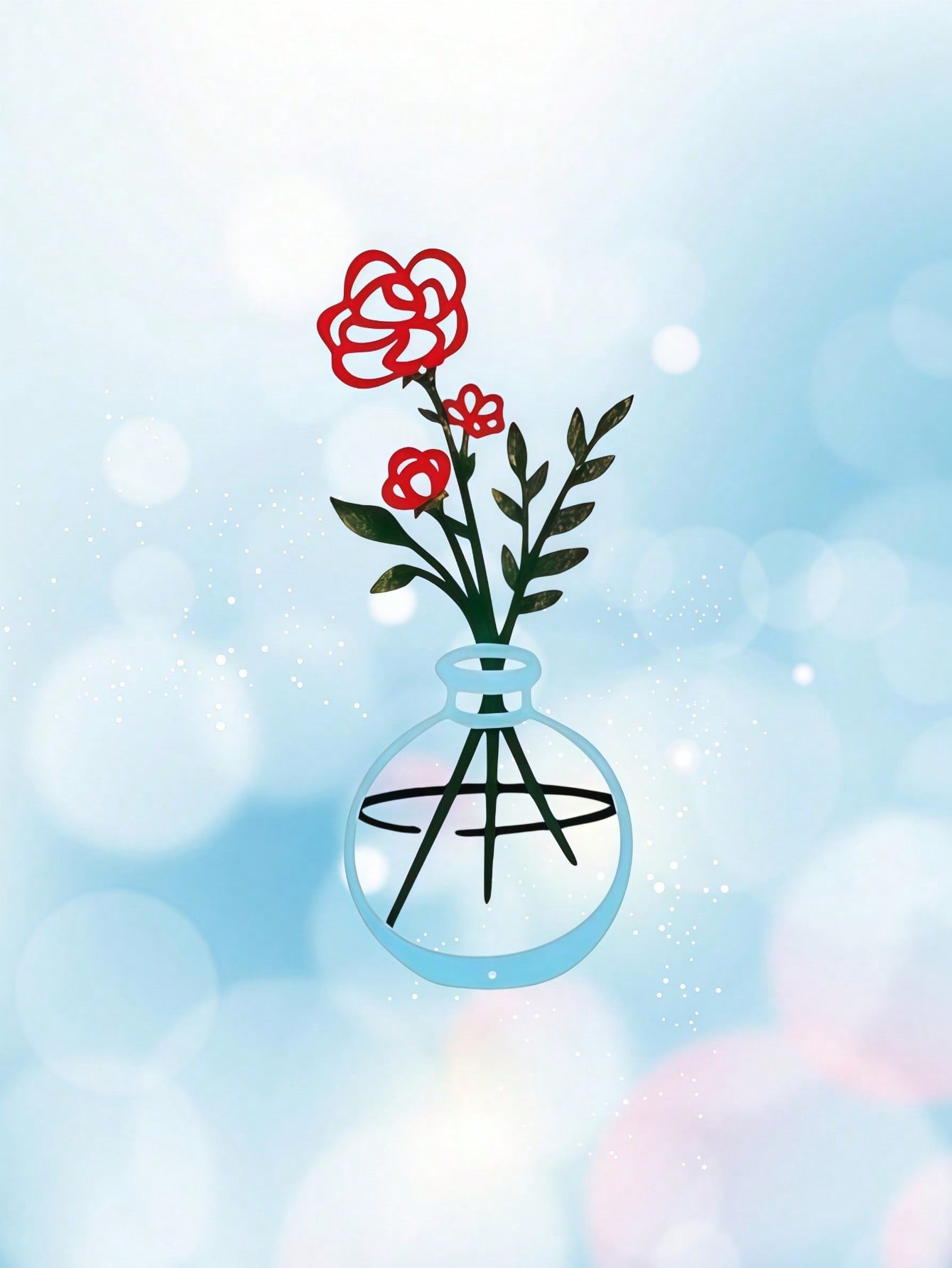 1pc Hanging Metal Floral Wall Decor, Suitable For Living Room, Bedroom, Indoor & Outdoor Garden Decoration. This Versatile Spring Decor Can Elevate Any Space, Suitable For Indoor And Outdoor Use. Meticulously Crafted, Loved For Holiday Decorations Like Ei Main image