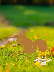 1 Set Metal Animal Style Garden Decor, Suitable For Garden, Yard And Other Outdoor Spaces. Squirrel, Fox, Raccoon, Owl Shaped Metal Garden Decorations