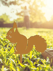 1 Set Metal Animal Style Garden Decor, Suitable For Garden, Yard And Other Outdoor Spaces. Squirrel, Fox, Raccoon, Owl Shaped Metal Garden Decorations