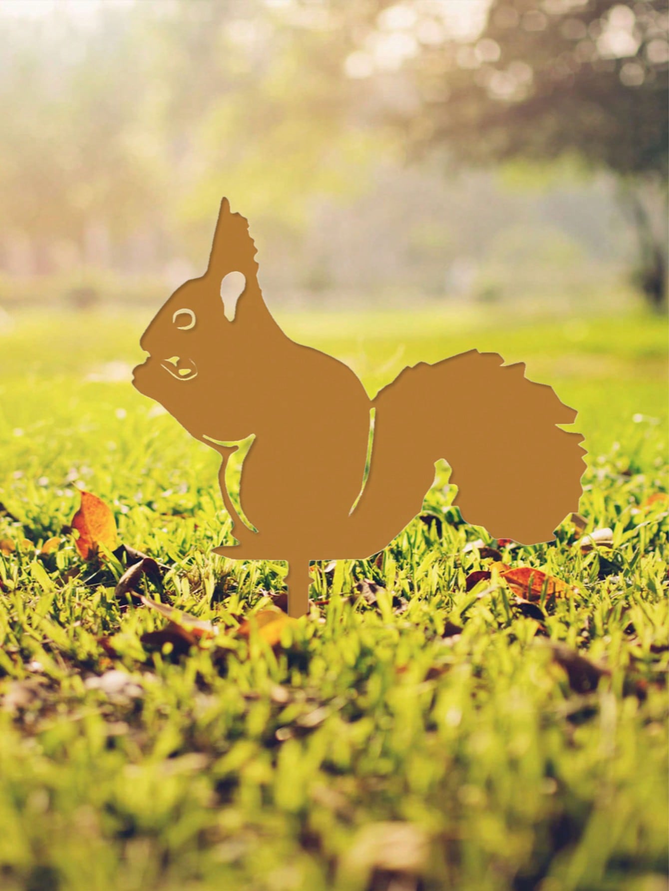 1 Set Metal Animal Style Garden Decor, Suitable For Garden, Yard And Other Outdoor Spaces. Squirrel, Fox, Raccoon, Owl Shaped Metal Garden Decorations